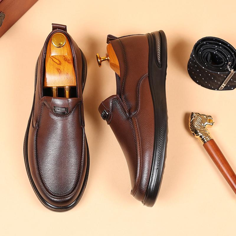 Fashion Handmade Leather Men Shoes High Quality Soft Bottom Comfortable Driving Shoes Non-Slip Leisure Business Men Loafers Shoes