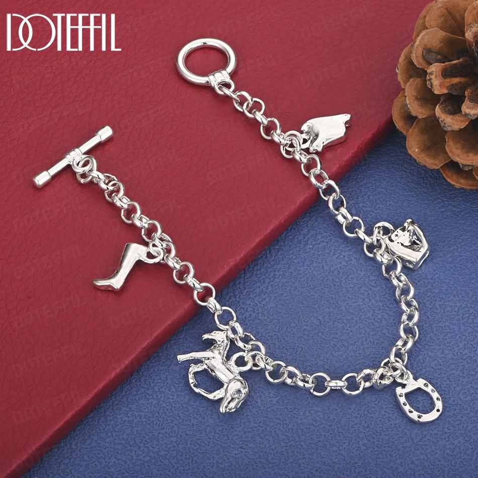 

Модный браслет-подвеска из стерлингового серебра 925 пробы, свадебное украшение 20cm