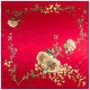 Elegant 90*90cm Spring Rose Flower Printed Small Square Scarf Foulard Hijabs For Ladies