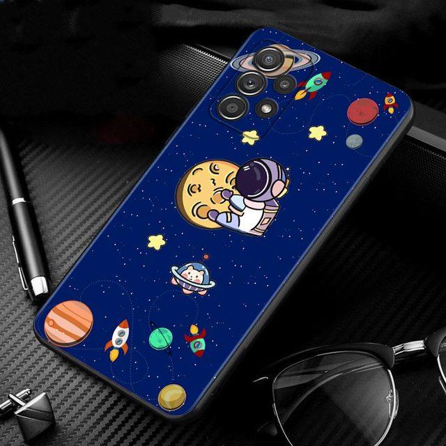 Niedliche Cartoon-Astronauten-Hülle für Samsung Galaxy A51 A71 A01 A11 A21 A21s A31 A41 A72 A52 A42 A32 A22 A12 A02 A02s F42 Handyhülle