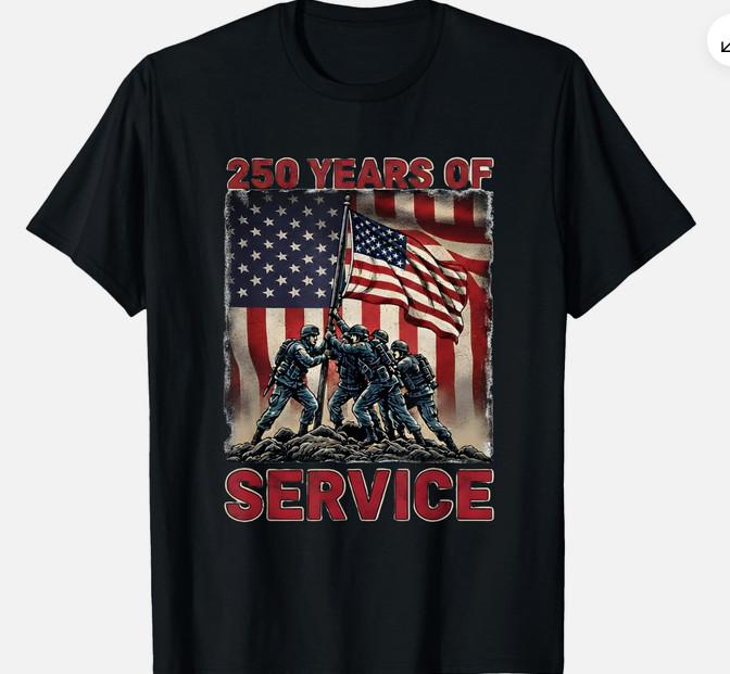 Service 250 Years 1776-2026 250th Birthday T-Shirt M