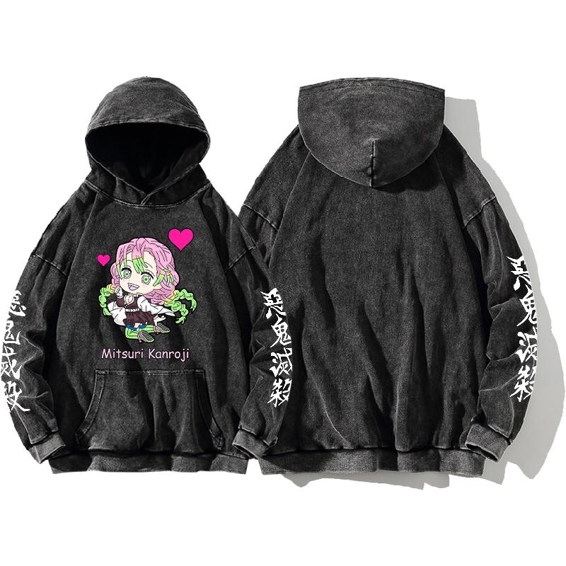 Mikina Kanroji Mitsuri Anime Demon Slayer Mikina Pro Ženy Muže Oblečení Dlouhý Rukáv Streetwear Praná Bavlna S Kapucí Pulovr
