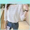 Elegant Korean Style Spring And Summer Blouse With Seven-part Sleeves For Versatile Wear