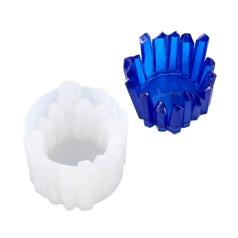 Silicone Crystals Stone Candle Holder Mould for Craft and Home Decoration Food Grade Reusable Mould 1