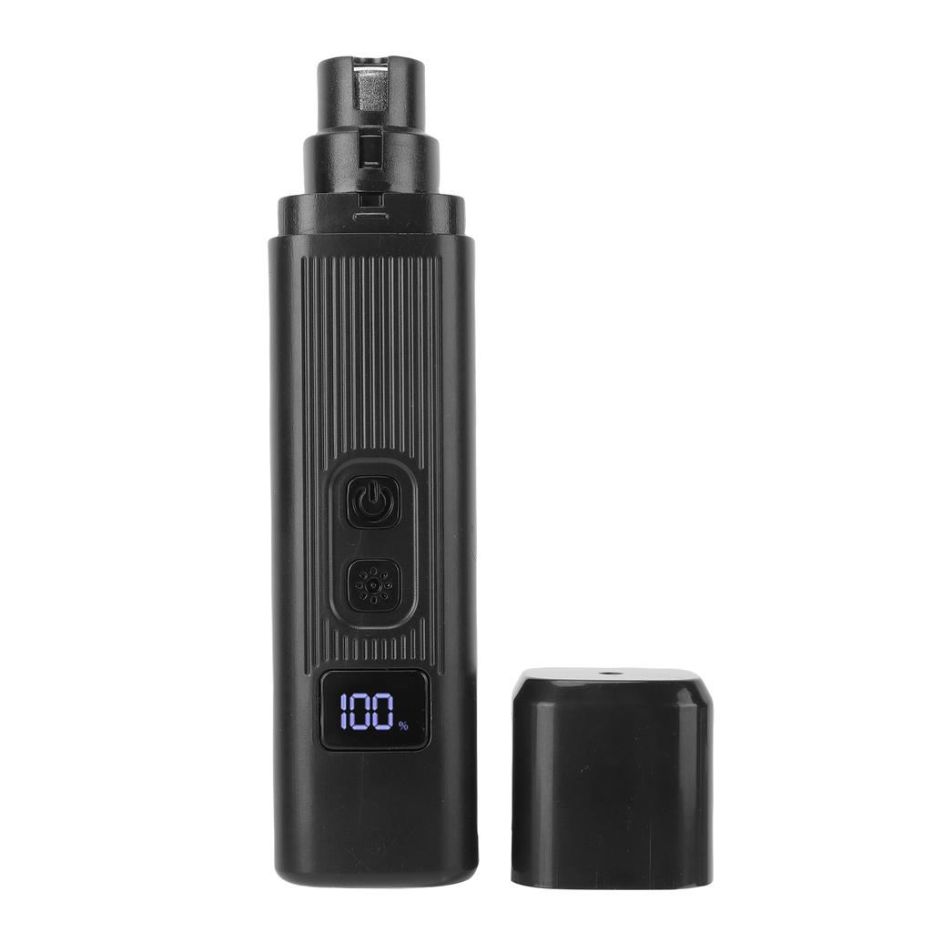 Hunde Nagelfräser Multifunktional Eingebautes LED-Licht Geräuscharm Wiederaufladbar Haustier Nagelknipser für Zuhause Schwarz