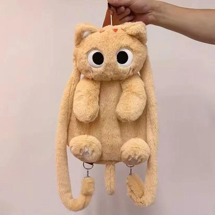 35-40cm Kawaii Big Eyes Cat Toy Plush Backpack Cute Large-capacity Stuffed Animals Bags Boys Girls Women Soft Toy Backpack Gifts