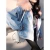 Women's Cozy Padded Denim Jacket - Casual Button Down With Fur Collar