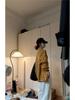 Women's Retro Yellow Striped Plaid Shirt Jacket, Sun Protection, Mid-Length Top for Spring and Autumn