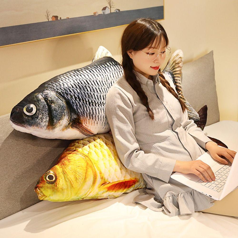 3D Giant Toy Pillow Simulation Design Fish Cushion Pillow Carp Plush Pillow Home Decoration