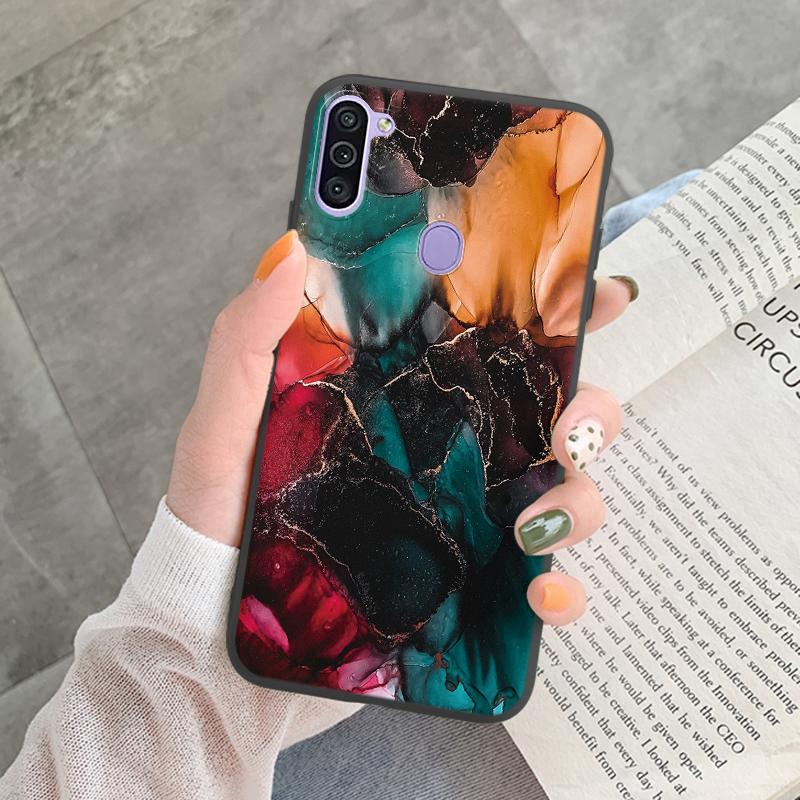 Marble Pattern Phone Case For Samsung Galaxy A11 A 11 M11 Protective Cover Case Pink Silicone Soft Funda For Samsung M14 M15 M23