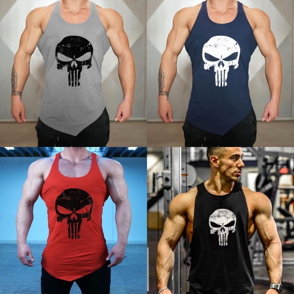 Trendy Loose Fit Muscle Training Vest For Men Casual Polyester Sleeveless Shirt
