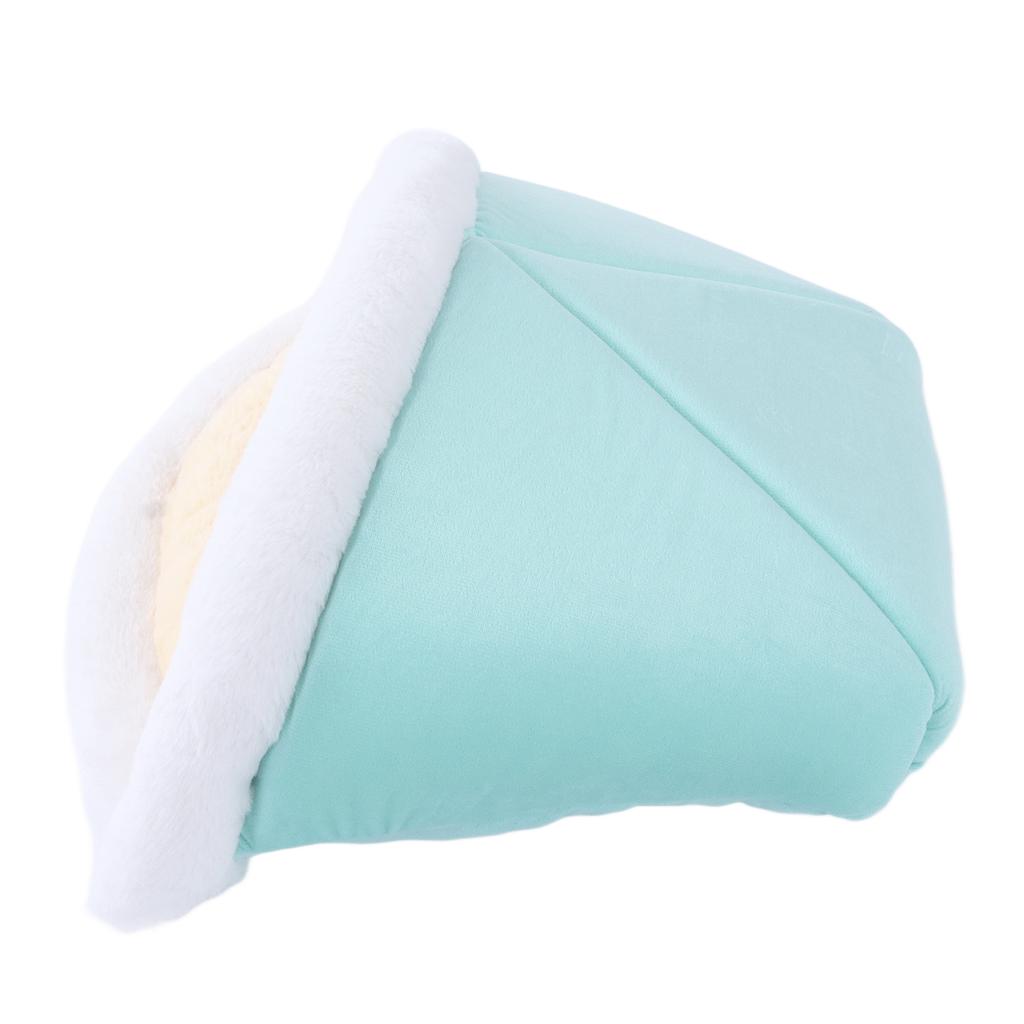 Cat Sleeping Bag Semi Closed Fluffy Soft Washable Cat Bed for Indoor Cats Puppy Kitty KittenMint Green