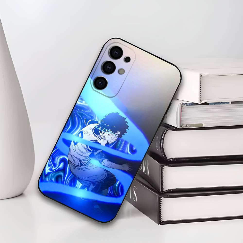 B-Blue L-Lock Phone Case For Samsung S25,S24,S21,S22,S23,S30,Ultra,S20,Plus,Fe,Lite,Soft Black Cover
