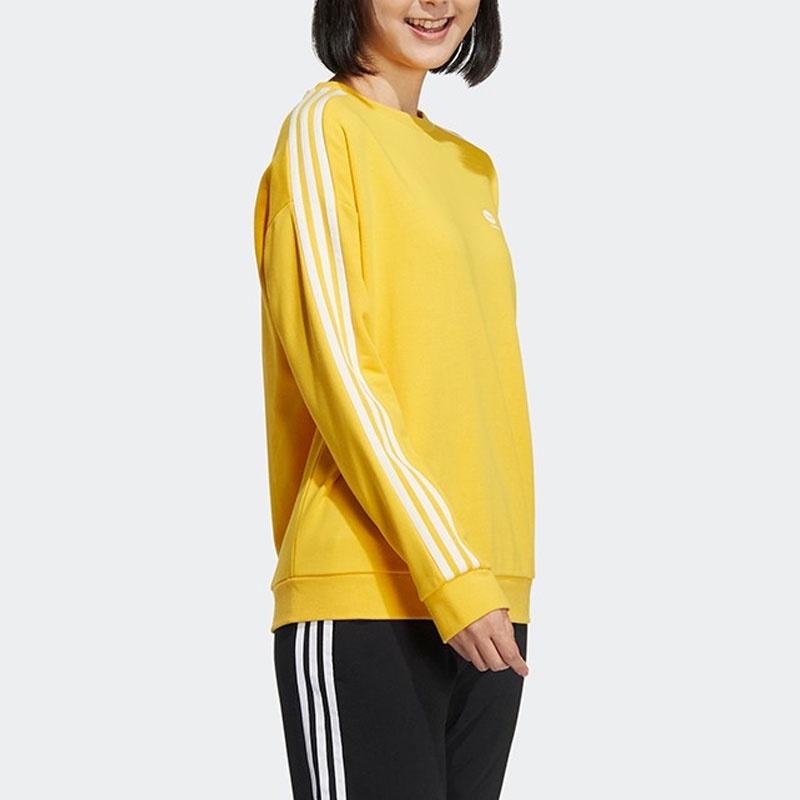 (WMNS) adidas neo 3-Strepen Crew sweatshirt 'Geel Wit' Dames HM7417