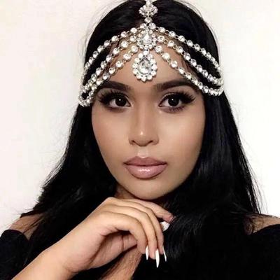 Cross-border Fashion Hair Accessories European and American Personality Exotic Style Rhinestone Hair Chain Temperament Full of Diamonds Multi-layer