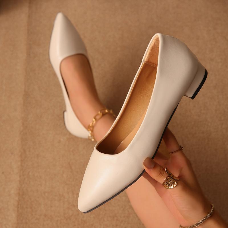 2025 Spring New Work Shoes Black Professional Women High Heels Shoes Pumps Low-heeled  Office Career Formal Women Shoes