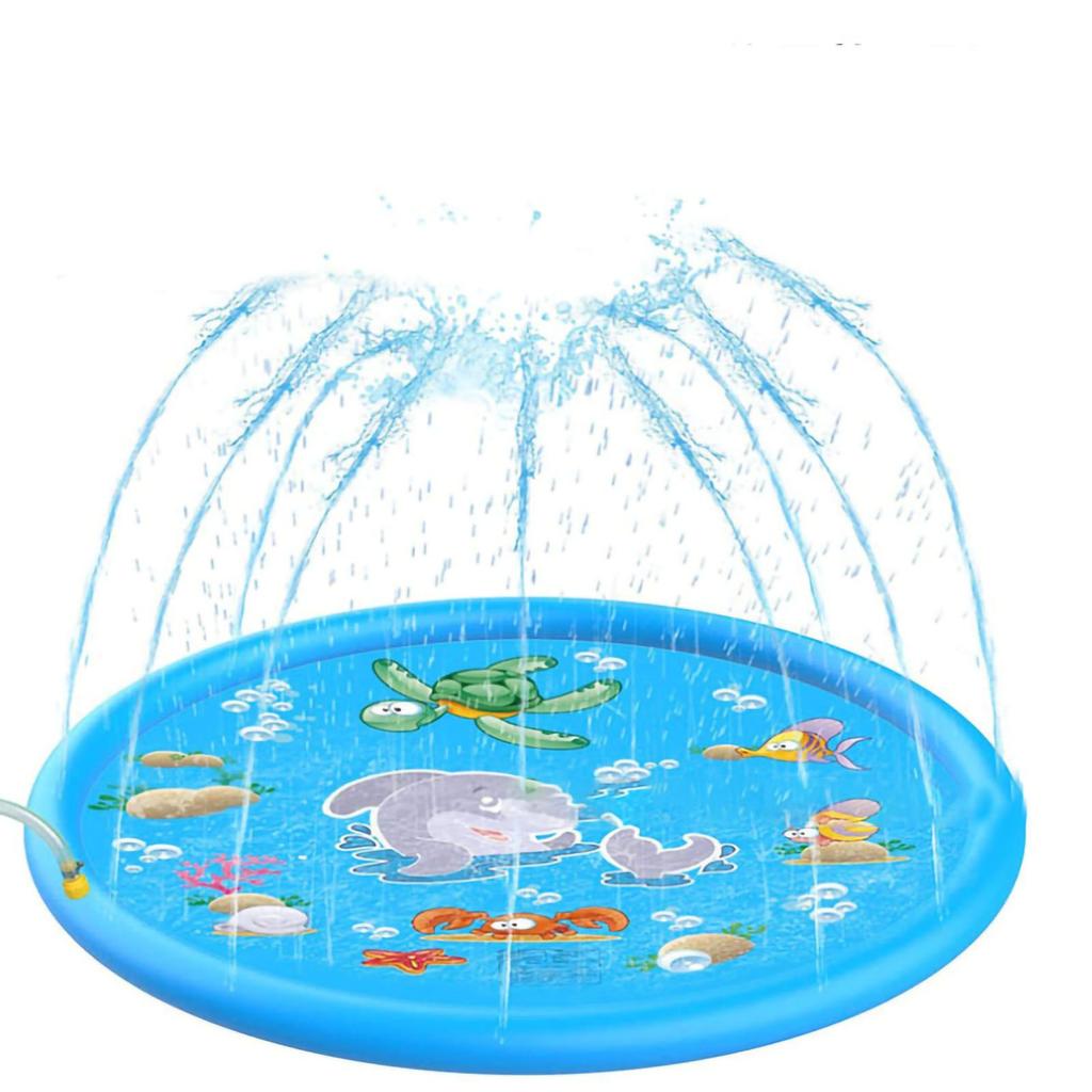 Outdoor Splash Mat PVC Foldable Portable Non Toxic Odorless Inflatable Splash Pad for Toddlers Alphabet