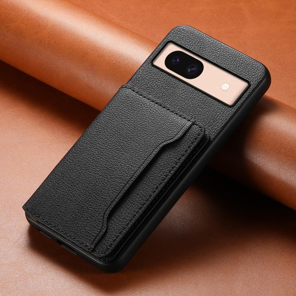 For Google Pixel 8a Slim-Fit Phone Case Card Slots Kickstand TPU+PC+PU Leather Cover