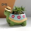 Turtle Plant Pot Decoration High Durability Waterproof Cartoon Cute Turtle Animal Succulents Holder Resin Flower Pot