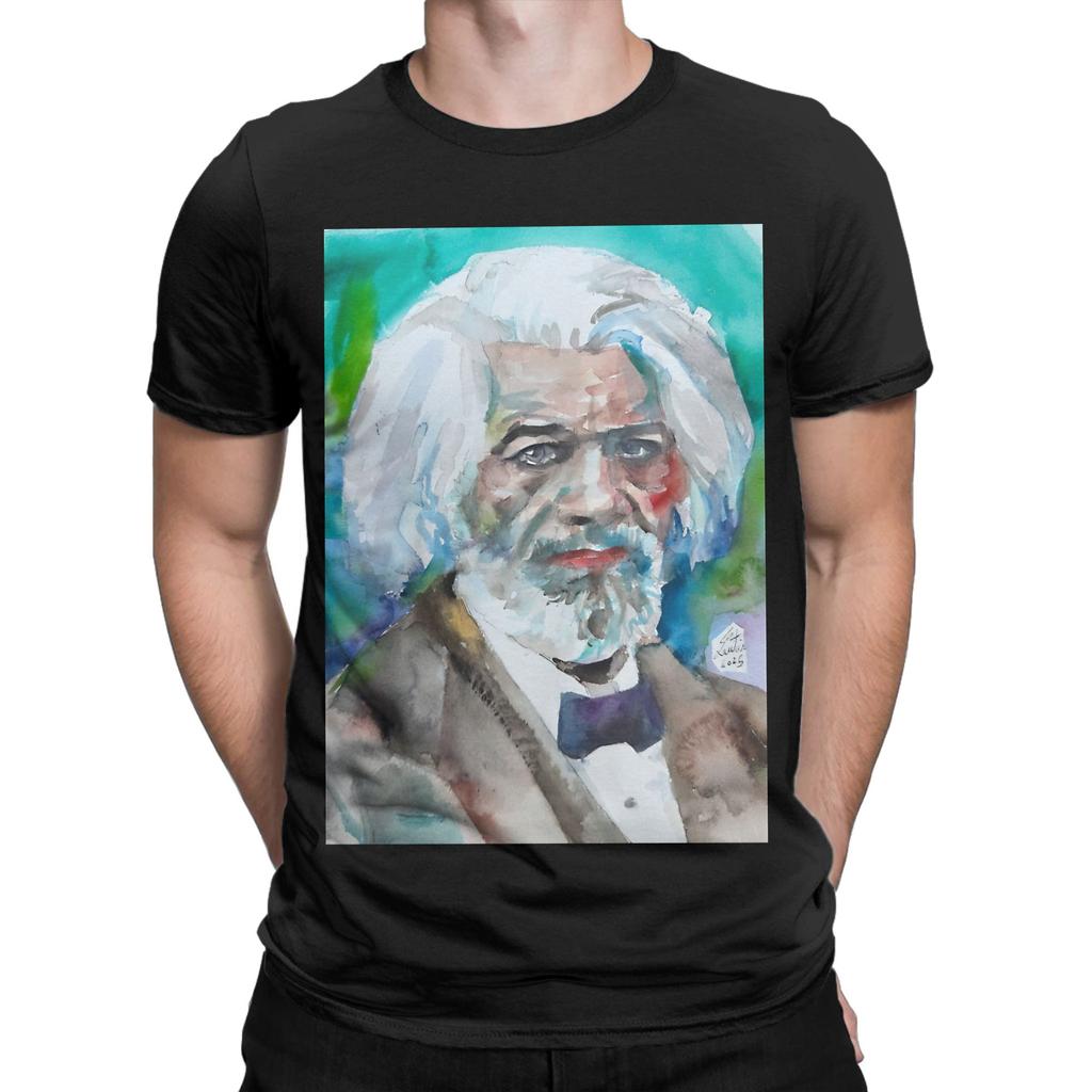 Frederick Douglass Watercolor Portrait Funny 100 Cotton Tshirt Frederick Douglass Tops Tees For Unisex