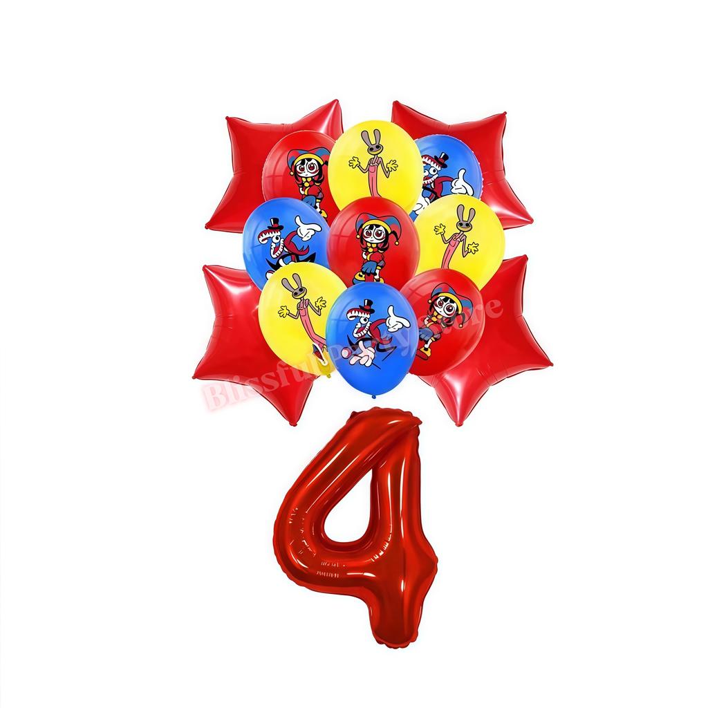 Amazing Digital Circuses Birthday Party Decoration Tableware Cup Plate Balloon Cake Topper Kids Event Supplies Baby Shower Favor