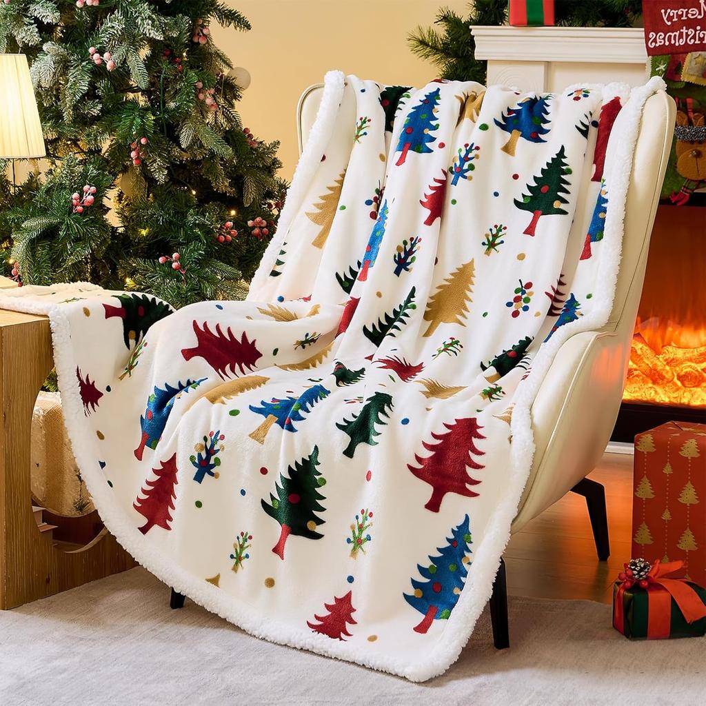 Christmas Throw Blanket Christmas Decorations Gifts Women Sherpa Flannel Blanket Christams Throws for Couch Sofa Bed Christams