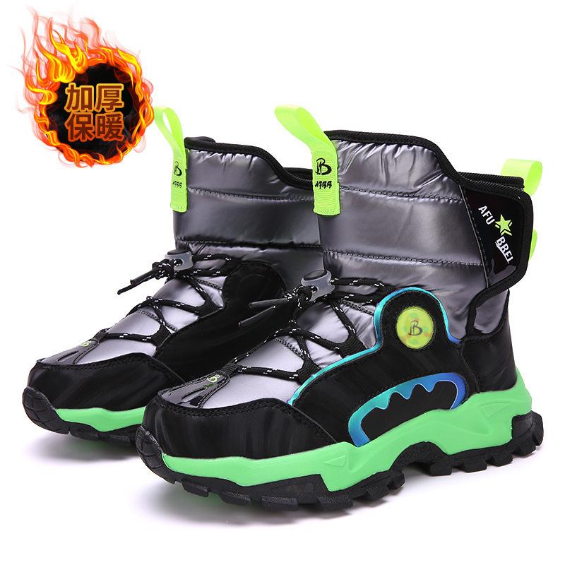 Dětské zateplené sněhule Zimní chlapecké Střední a starší děti Žáci základní školy Protiskluzové nepromokavé sametově hřejivé Severovýchodní velká bavlna