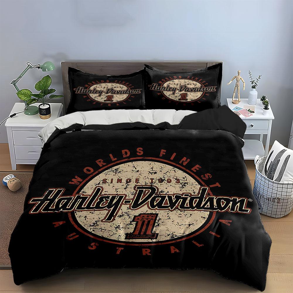 Harley-Davidson Australia Design Bedding Duvet Cover Set Duvet Cover Pillowcases (1*Duvet Cover 2*Pillowcases, Without Duvet Insert)