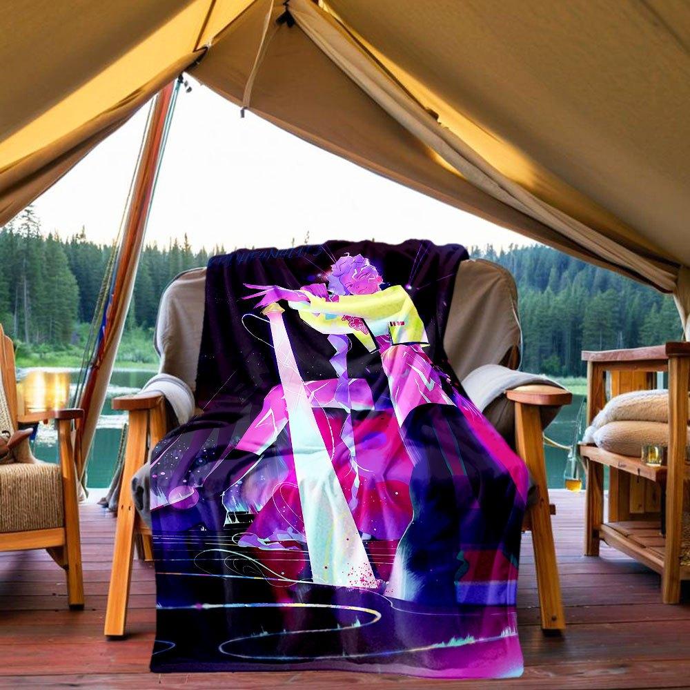 

Vivid Neon Fashion: Colorful Jacket with Abstract Print Blanket Lightweight Flannel Throw Blanket for Sofa, Bed, Travel, Camping, Livingroo 130x150cm