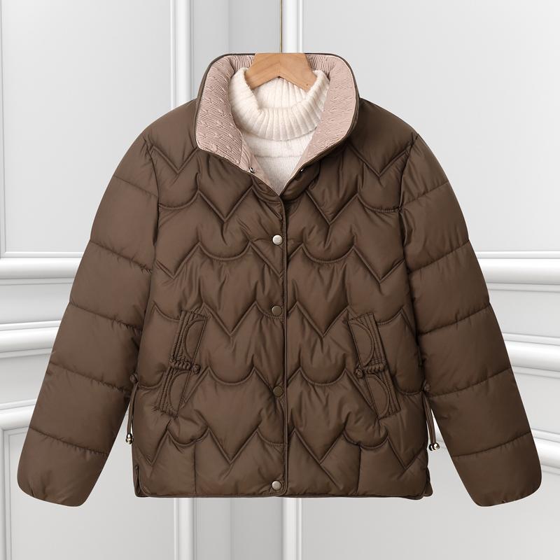 Fashion Women Winter Coats Stand Collar Loose Thick Warm Short Parkas Female Jackets