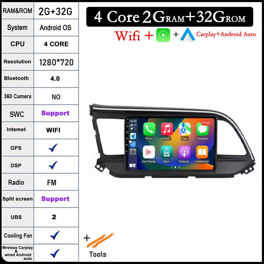 

DSP Android 14 для Hyundai Elantra 6 2019 2020 QLED IPS автомобильный стерео радио мультимедиа видеоплеер навигация GPS Carplay