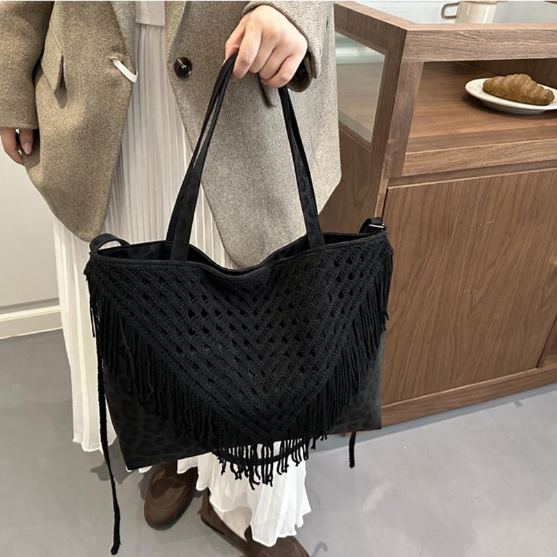 Bolsa de Palha Tecida Bolsa Feminina Bolsas de Ombro de Couro Moda Bolsas Tote de Grande Capacidade Bolsas Transversais Bolsas de Mensageiro de Viagem