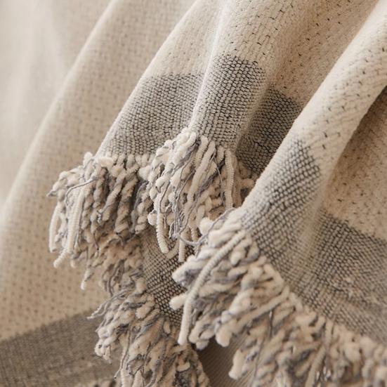 Modern Geometric Sofa Cover Fringed Soft Flannel Four Seasons Universal Home Office Three-seater Couch Slipcover Furniture Protector