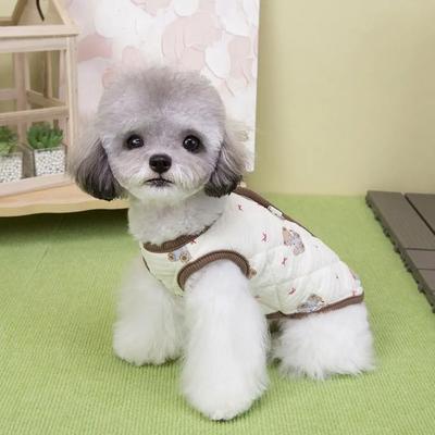 New Cotton Pet Dog Clothes Cat Clothes Thickened Puppy Clothes Vest Winter Warm with Warm Jacket Teddy Bear Coat Pet Supplies