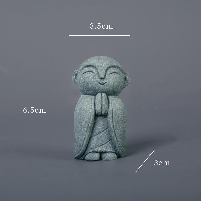Statue Miniature Durable Exquise Mignonne Petite Figurine de Moines Ornement de Jardin Zen Fait Main Décor d'Aquarium