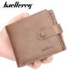 Wallet Men's Short Korean Version Multi Slot Buckle Solid Color Retro Ticket Holder