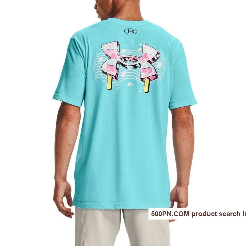 Under Armour Ua Ice Cream Logo Ss Training Crew Neck Short Sleeve T-Shirt Men Tops Blue 1361678-441