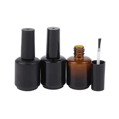 15 ml transparente Nagellackflasche aus Glas, leer, mit Deckel, Pinsel, Kosmetikbehälter, Nagelglasflaschen mit Pinsel