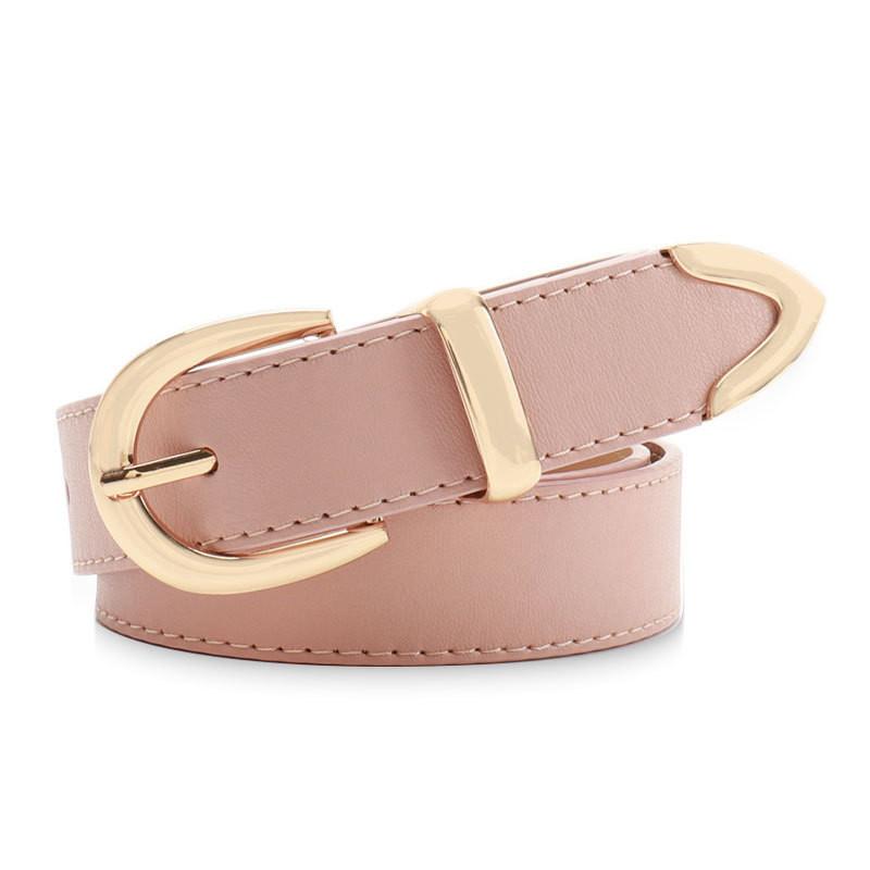 Simple Faux Leather Belt For Women With Alloy Buckle Suitable For Work And Daily Use