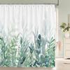 Green Plant Leaf Vines Flowers Shower Curtain Modern Nordic Minimalist Printed Polyster Home Decor Bathroom Curtain with Hooks