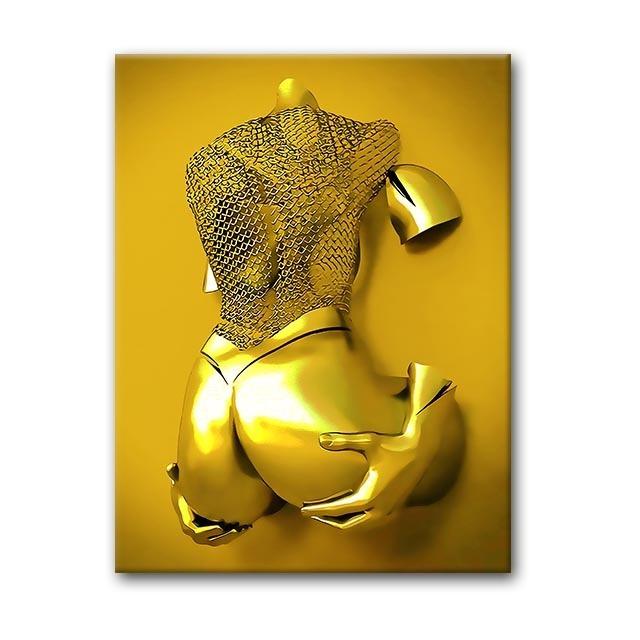 Ragazzo d'oro e Ragazza di giada Coppia Metallo Ritratto Arte Pittura a olio Poster e Stampa Moderna Decorazione da parete Soggiorno