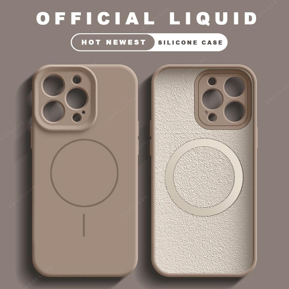 Liquid Silicone Lanyard Magnetic Phone Case For iPhone 16 14 15 Plus 11 12 13 16 Pro Max Magsafe Charge Strap Protector Cover