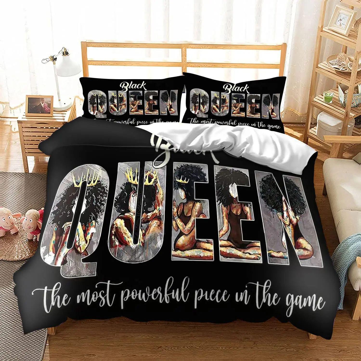 

African American Black Duvet Set Three-Piece Soft Bedding Set With Pillowcase EU single 135*200