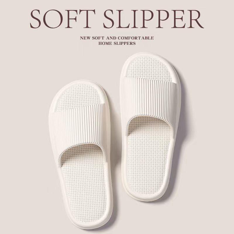 Women Summer Concise EVA Slippers Men Soft Home Slides Couples Bathroom Non-slip Sandals Adults Comfortable Outdoor Beach Shoes