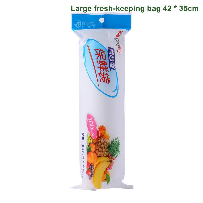 100 Pcs Plastic Bags Food Grade Fresh Preserving Bags Food Fruit Storage Bag Fresh Keeping Disposable Kitchen Packaging Bags