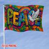 2D Flat - 2D Flat - 1pc Vibrant 2D Flat Peace Flag - Colorful Dove And Rainbow Design with Floral Patterns, Perfect for Dorms, Festivals, Parties, And