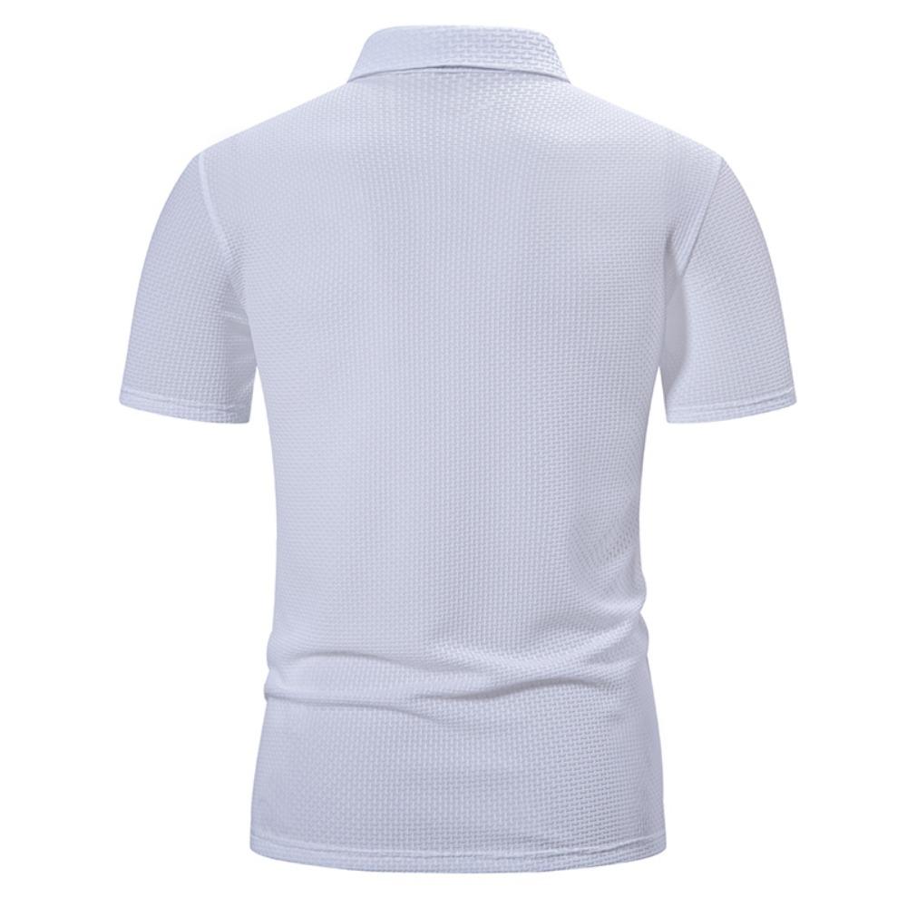 Men's Ice Silk Short-sleeved T-shirt Lapel POLO Shirts Lapel T Shirt for Men Casual Versatile Summer Breathable