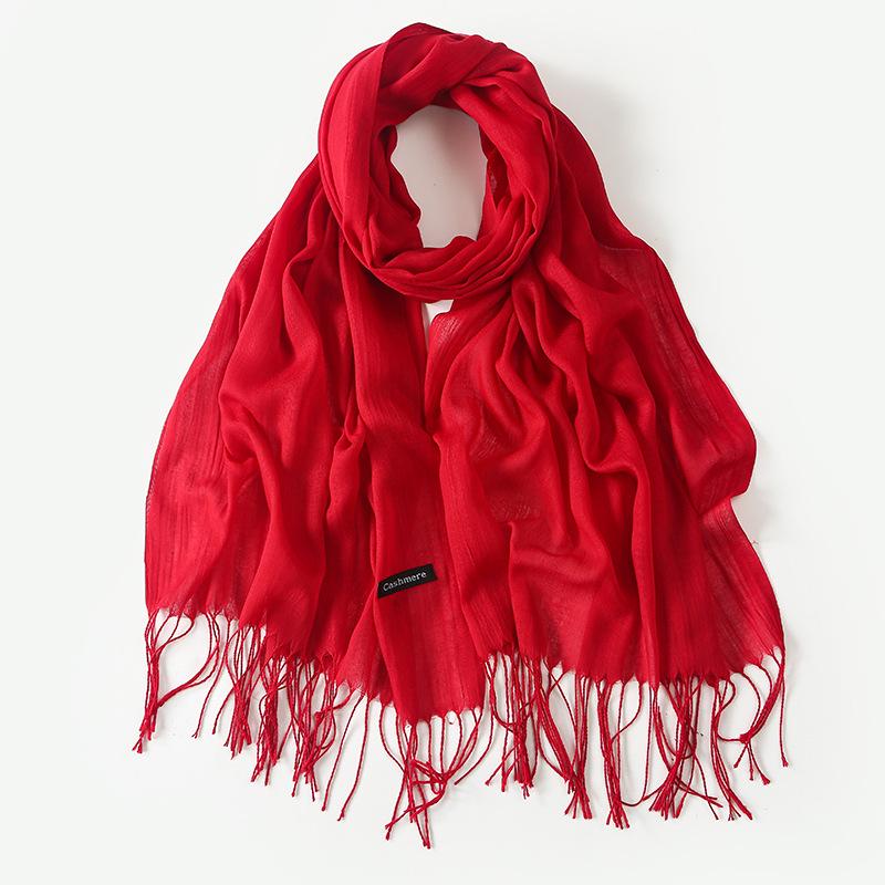 Annual Meeting Cashmere Feel Scarf: Lightweight 100g Solid Color Gift for Men & Women - Autumn/Winter Warm Shawl