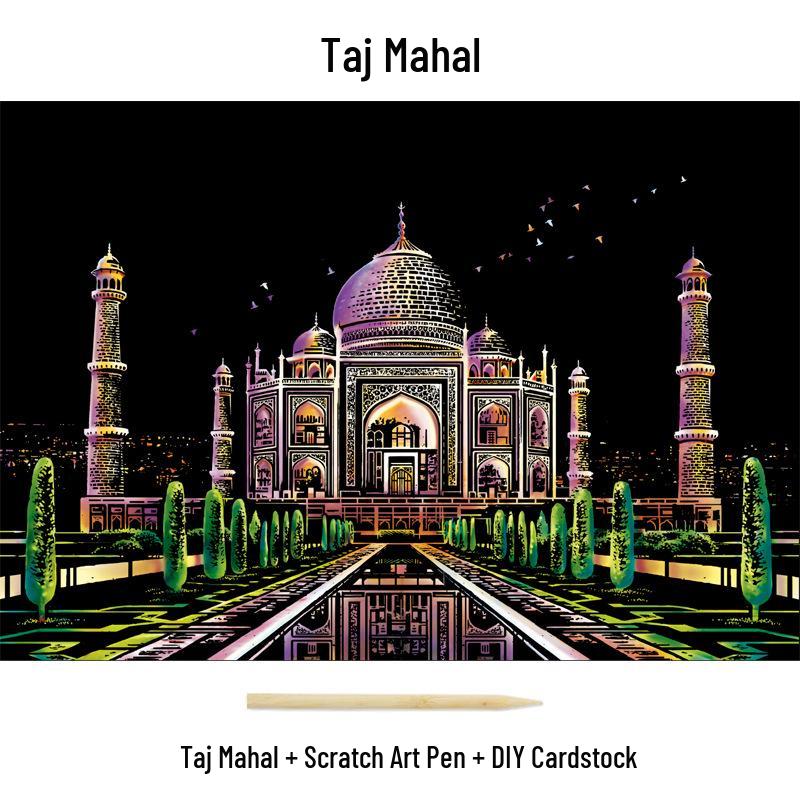 City Night View Scratch Art – DIY Kreatives Handgemachtes Malen Geschenk für Beste Freundin