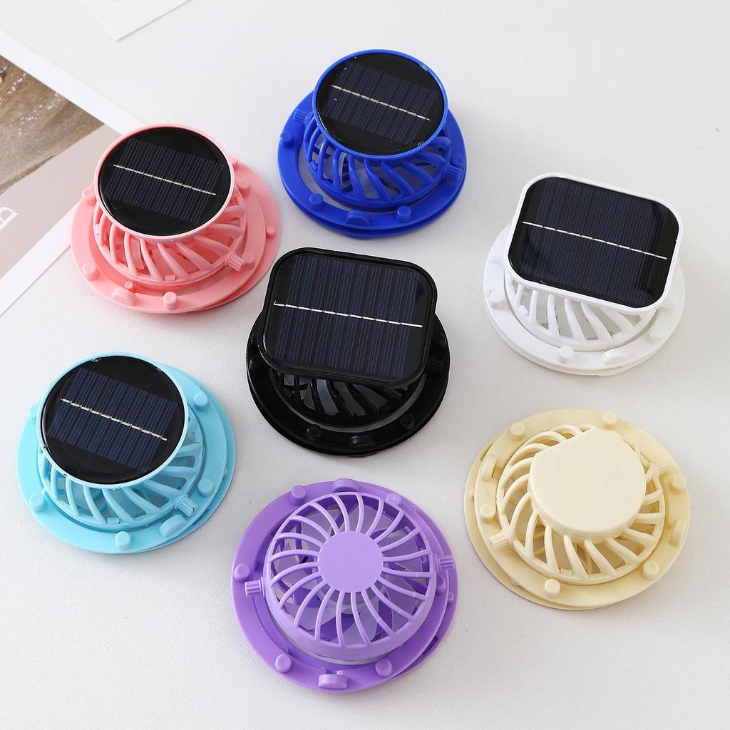 USB Rechargeable Solar Fan with Detachable Accessories - Pressure-Sensitive Motor for Strong Wind Power